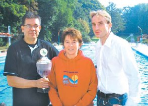 Freibad-Chefin Christine Nhring, Fabian Hahn (rechts) und Jens Bahr. (Foto:  SN mld)