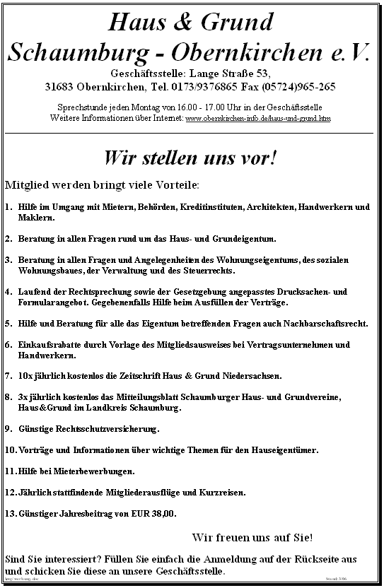 Wir stellen uns vor!