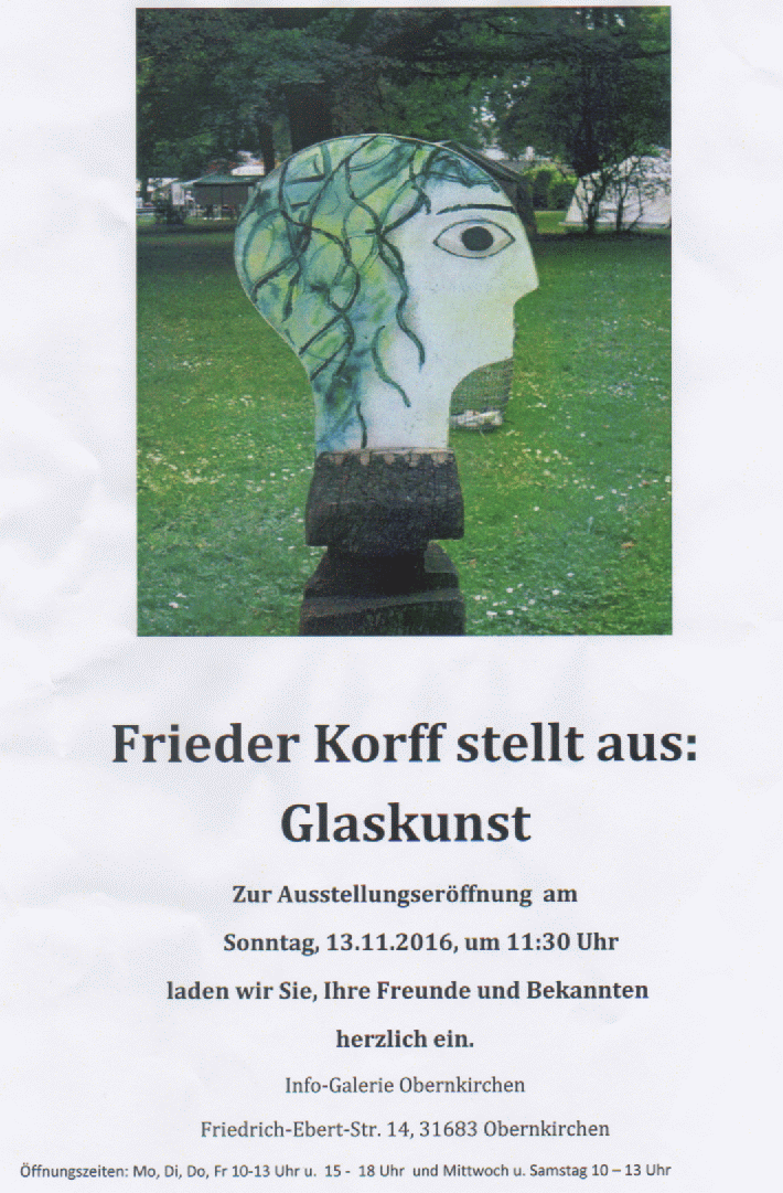Ausstellung in der Info-Galerie Obernkirchen ab 13.11.2016