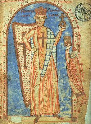 Kaiser Friedrich I. Barbarossa (Miniatur eines unbekannten Meisters, um 1188)