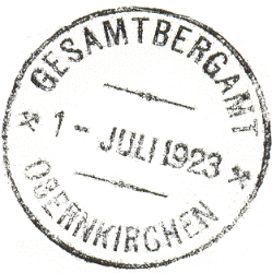 Stempel (Gesamtbergamt Obernkirchen) Quelle: Die Schaumburger Kohlenbergwerke