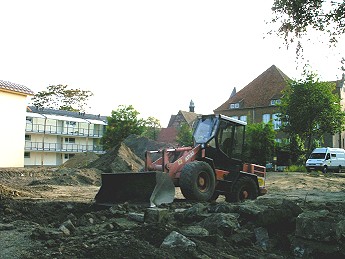 Bauarbeiten hinter dem Gemeindezentrum