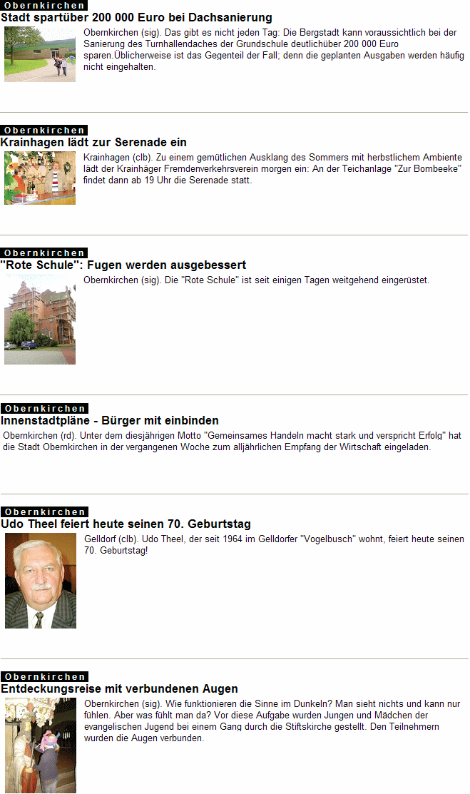 Die ganzen Berichte in der  Landes-Zeitung, 14.09.2007