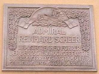 Gedenktafel von Admiral Reinhard Scheer