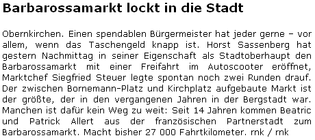 Barbarossamarkt lockt in die Stadt