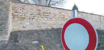 Stiftsmauer Obernkirchen. (Foto:  SN rnk)