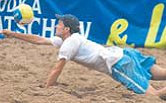 Beachvolleyball auf dem Obernkirchener Kirchplatz. (Foto:  SN ph.)