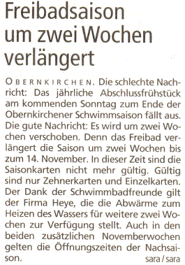 Schaumburger Nachrichten vom 27.10.04
