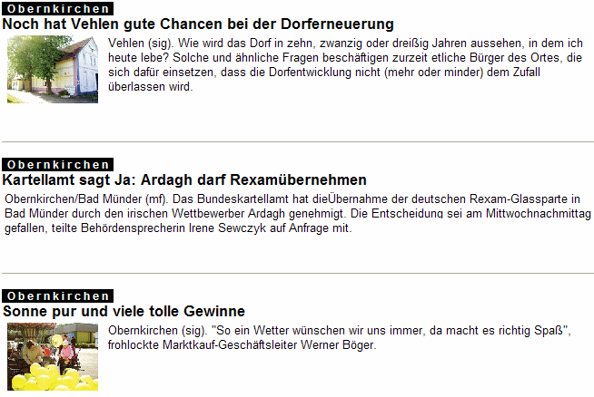 Die ganzen Berichte in der  Schaumburger Zeitung, 05.05.2007