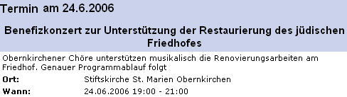 Konzert fr den Jdischen Friedhof