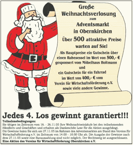 Weihnachtsverlosung 2005