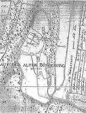 Historische Landkarte mit der Alten Bückeburg